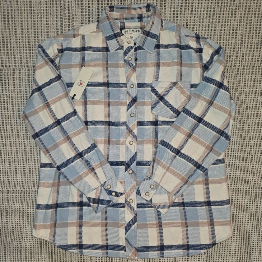 Idyllwind Miranda Lambert Blue Plaid western Cowgirl women’s Rendon Shirt M NWT